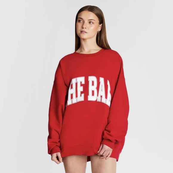 New Limited Edition The Bar Varsity Sweatshirt, Ruby. - Picture 2 of 8